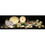 Ceramics & Glass - a cut glass punch bowl; a Collingwood part tea service; a set of eight