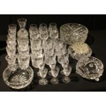 Glassware - crystal cut glassware, comprising drinking glasses including tumblers, others various