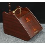 An Art Nouveau mahogany coal box, shovel en suite, c.1905