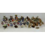 Ceramics - miniatures including character and toby jugs; Wade Whimsies; others, animal models; etc