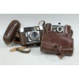 Photography - a Zeiss Ikon Colora 35mm camera, brown leather case; a Finetta 35mm camera, Achromat