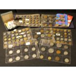 Coins - collectors? album of coins: ringbound 11 x 7.25in (28x 18.5cm) plastic covers 12 pocketed