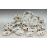 Ceramics - Royal Crown Derby Posies pattern, comprising tea cups and saucers, trinket box and cover,