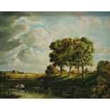 G. W. Ranner Suffolk Landscape signed, oil on board, 39.5cm x 49.5cm