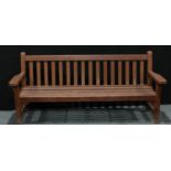 A Lister hardwood garden bench, 193cm wide, 84cm high.
