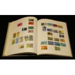 Stamps - QEII stamp album, Br Commonwealth A-Z sets and part sets, 100's of stamps, used and MM