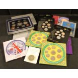 Coins - collectable UK and other coins to include 2008 Royal Mint set ?Emblems of Britain? in folder