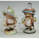 A pair of Royal Crown Derby Mansion House Dwarves, tall hat Theatre Royal Hay-Market ... , short hat