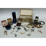 Costume Jewellery - a Swarovski crystal set bracelet, boxed; novelty brooches, butterfly, millipede,