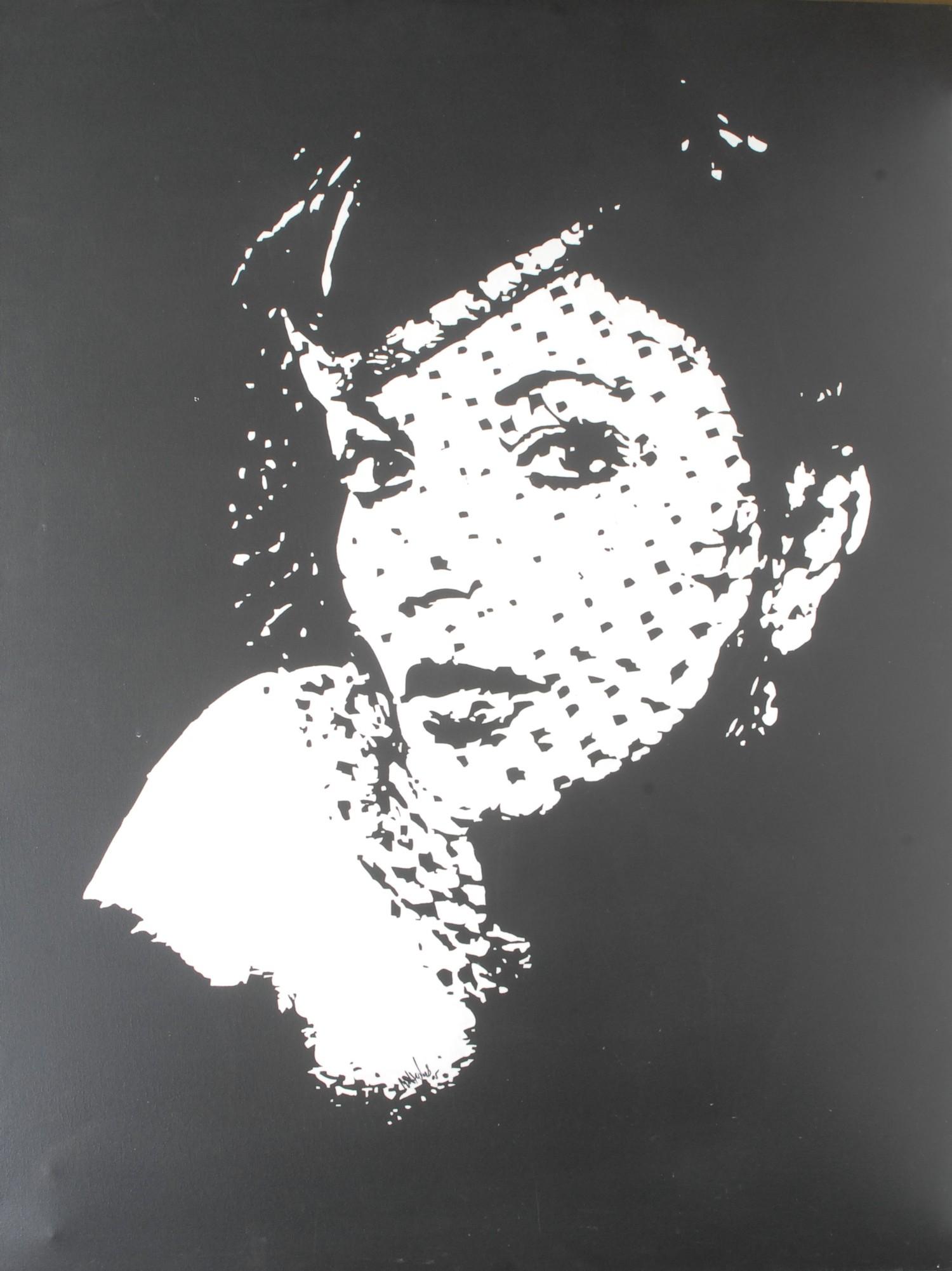 Mark Hughes, Alexis Carrington Colby Dexter (Joan Collins) Dynasty, signed, acrylic print on canvas,