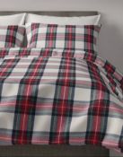 Pure Brushed Cotton Sparkle Checked Bedding Set, Super King