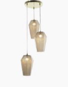 Patterned 3 Light Glass Cluster RRP £109