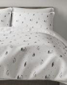 Brushed Cotton Penguin Print Bedding Set, King Size
