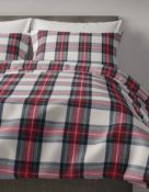 Pure Brushed Cotton Sparkle Checked Bedding Set, King Size