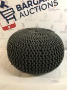 Knitted Pouffe - Grey