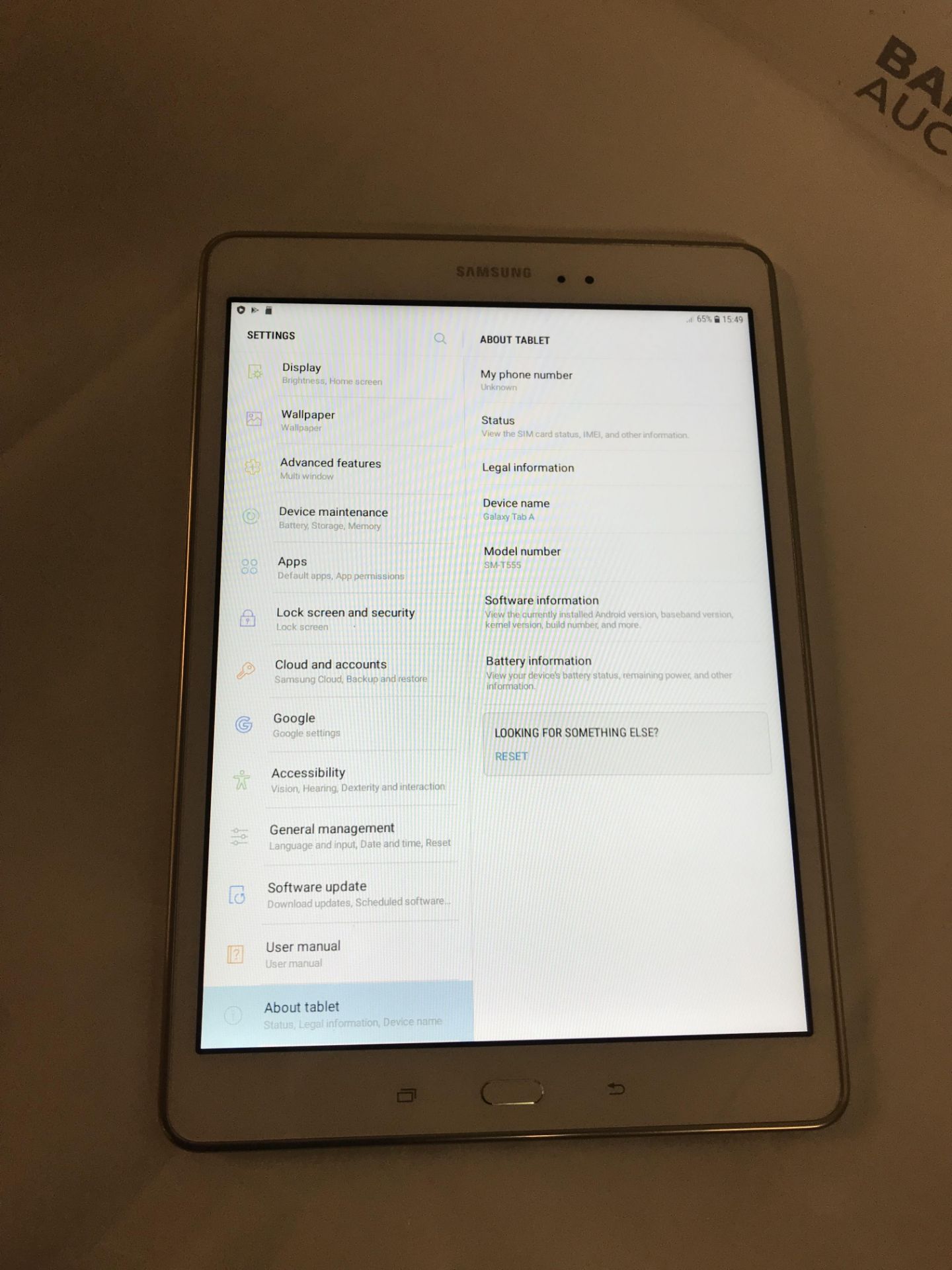 Samsung Galaxy Tab A SM-T555 16GB White, 9.7" Tablet - Image 2 of 2