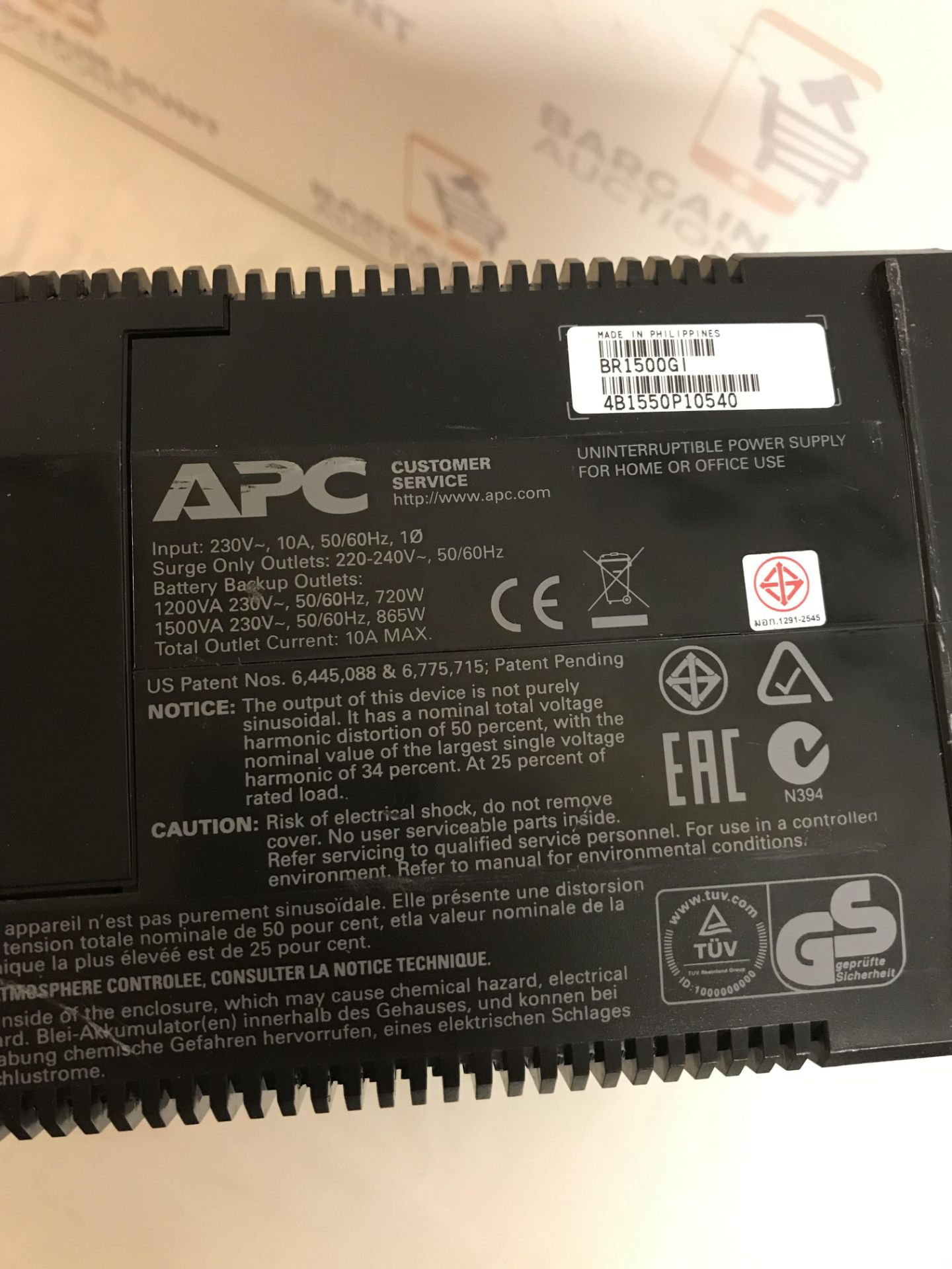 APC Back-UPS Pro 1500 Uninterruptible Power Supply - Image 2 of 2