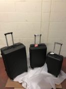 Ultralight 4 Wheel Hard Suitcases Set with Security Zip (slight dent large case, see image) RRP £