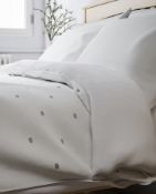 Pure Cotton Polka Dot Embroidered Bedding Set, Super King