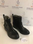 Faux Fur Block Heel Ankle Boots, UK 6