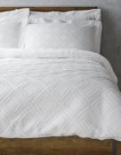 Beautifully Textured Cut Square 100% Cotton Bedding Set, Single