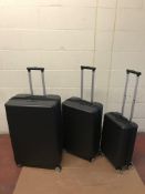 Ultralight 4 Wheel Hard Suitcases Set with Security Zip (zip on large case damaged, image) RRP £229