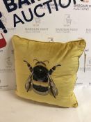 Velvet Embroidered Bee Cushion
