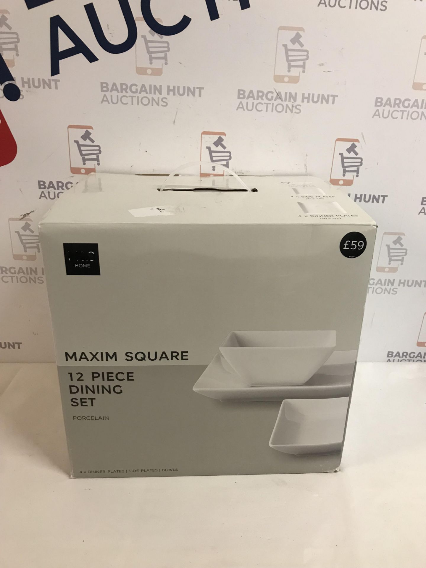 Porcelain Maxim Square 11 Piece Dining Set (missing 1 plate)