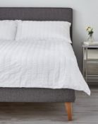 Soft & Comfortable 100% Cotton Percale Wide Stripe Seersucker Bedding Set, Single