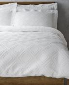 Beautifully Textured 100% Cotton Cut Square Bedding Set, Single