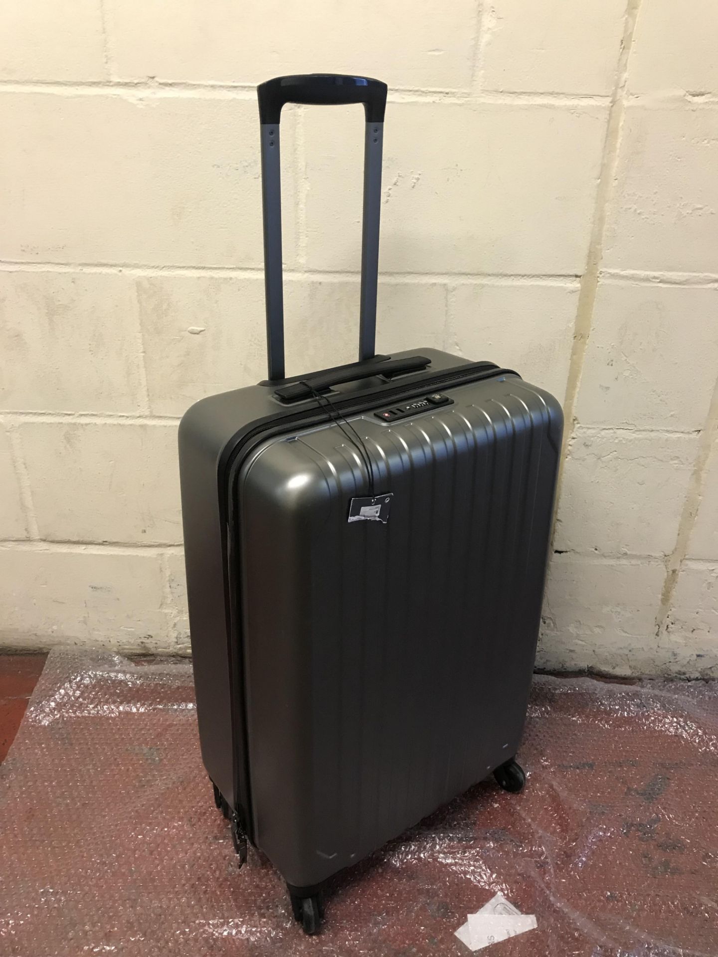 Medium 4 Wheel Hard Suitcase with Security Zip RRP £89