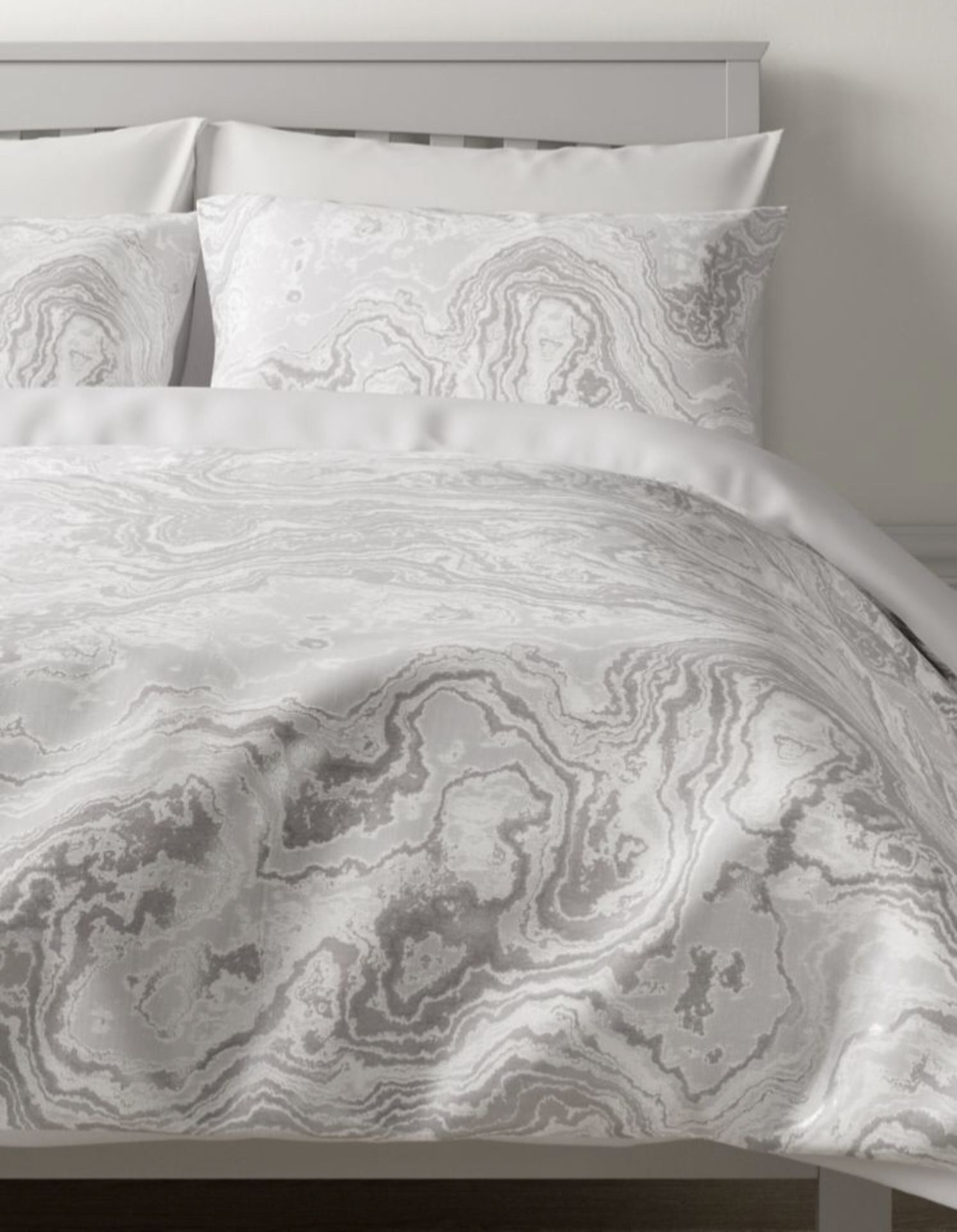 Pure Cotton Marble Jacquard Bedding Set, Super King RRP £99