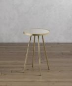 Round Metal & Glass Side Table, Gold