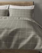 Checked Brushed Cotton Bedding Set, King Size