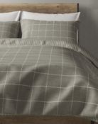 Checked Pure Brushed Cotton Bedding Set, King Size
