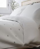 Pure Cotton Polka Dot Embroidered Bedding Set, King Size (missing 1 pillowcase)