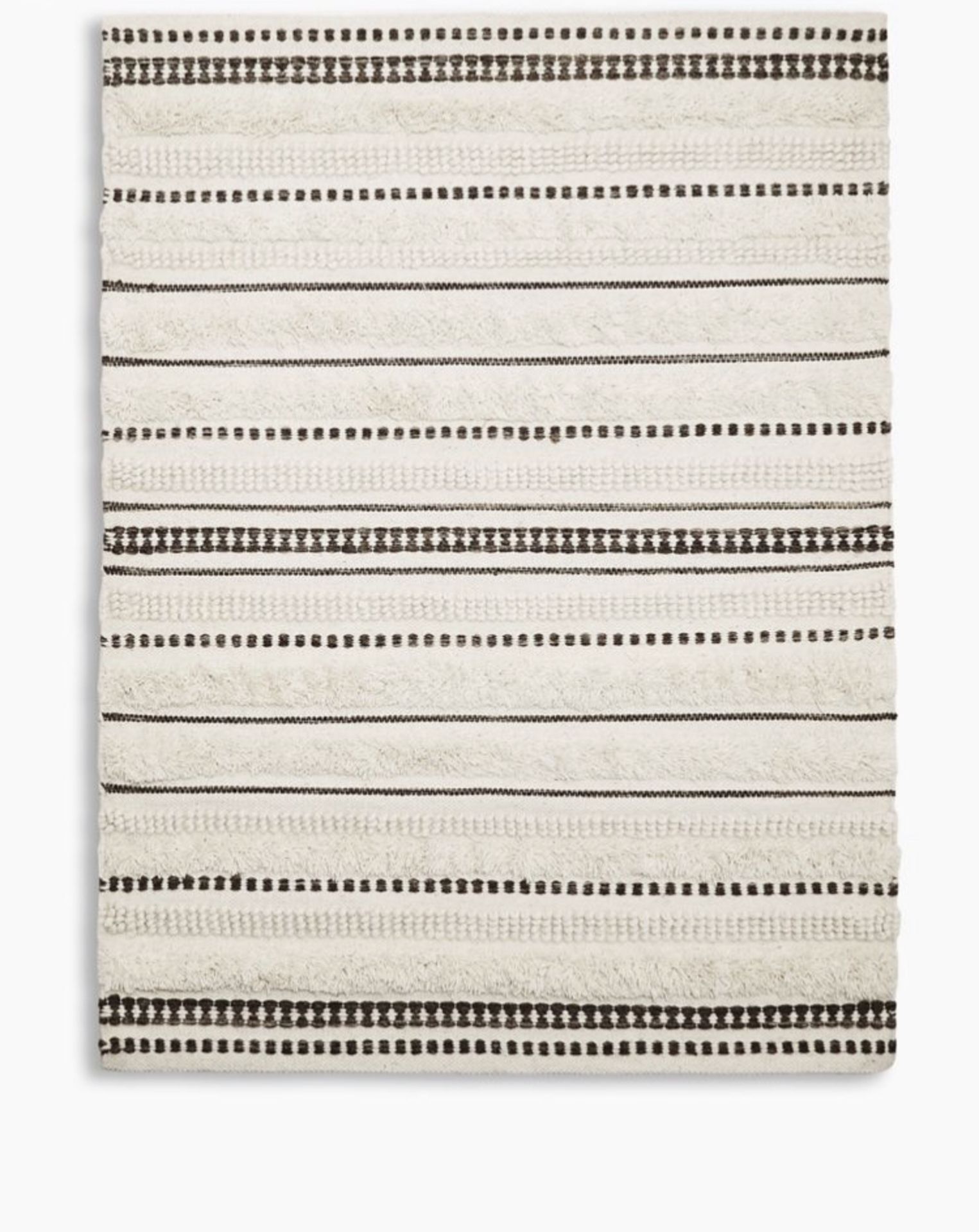 Handwoven Striped 100% Wool Rug, Medium RRP £219