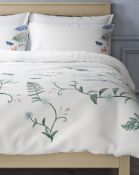 Pure Cotton Botanical Embroidered Bedding Set, Super King RRP £99