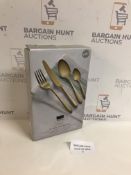 Classic Maxim Brushed Gold 16 Piece Cutlery Set