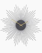Sputnik Metal Wall Clock, Charcoal