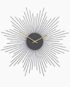 Sputnik Metal Wall Clock, Charcoal