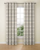 Lined Geometric Chenille Eyelet Curtains