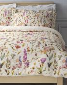 Pure Cotton Watercolour Floral Print Cotton Sateen Bedding Set, Single