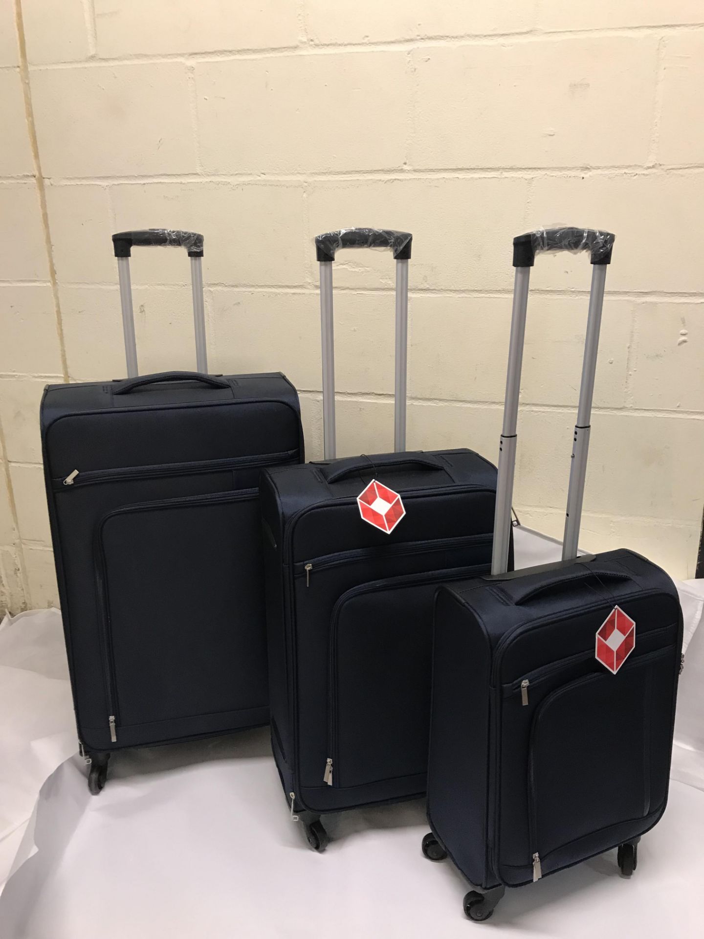 Luggage Set 4 Wheel Soft Suitcases with Security Zip RRP £229