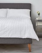 Pure Cotton Wide Stripe Seersucker Bedding, Double Set RRP £59