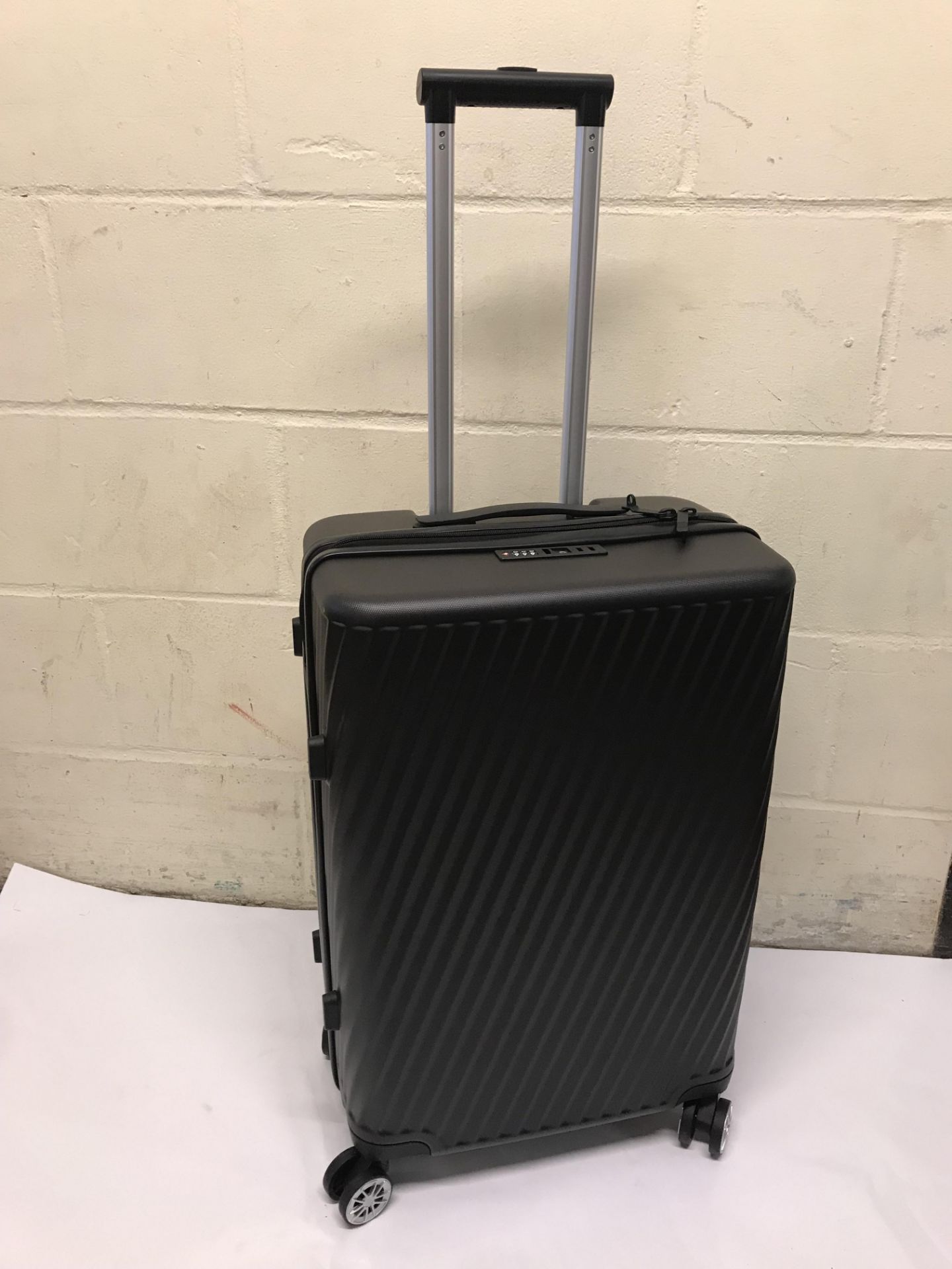 Medium 4 Wheel Hard Suitcase with Security Zip RRP £89