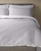 Pure Cotton Micro Striped Seersucker Bedding Set, Double RRP £59