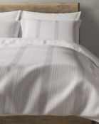 Tonal Stripe Cotton Rich Percale Printed Bedding Set, Super King RRP £49