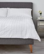 Pure Cotton Wide Stripe Seersucker Bedding Set, King Size RRP £69