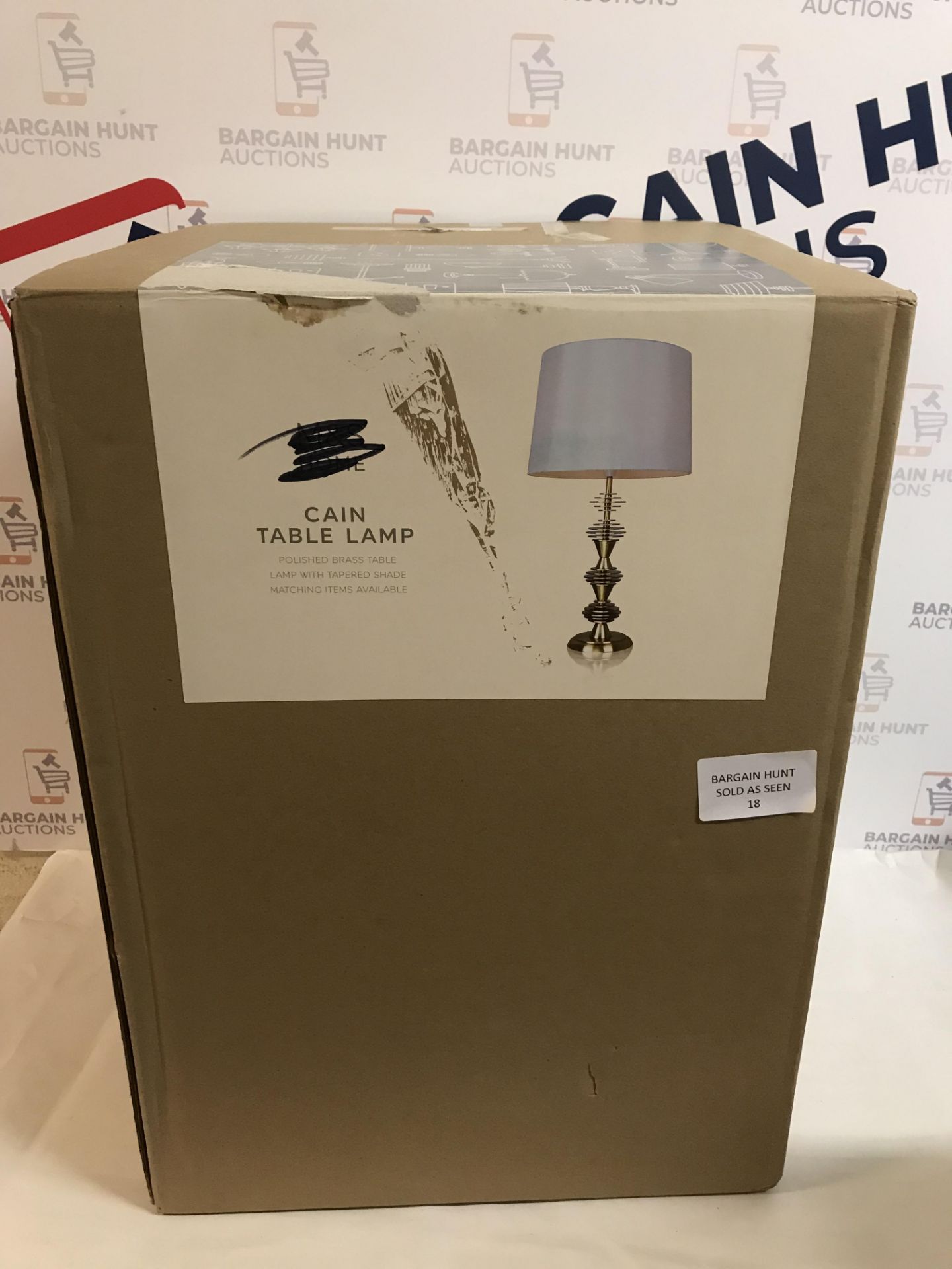 Cain Polished Brass Table Lamp with Tapered Shade RRP £99